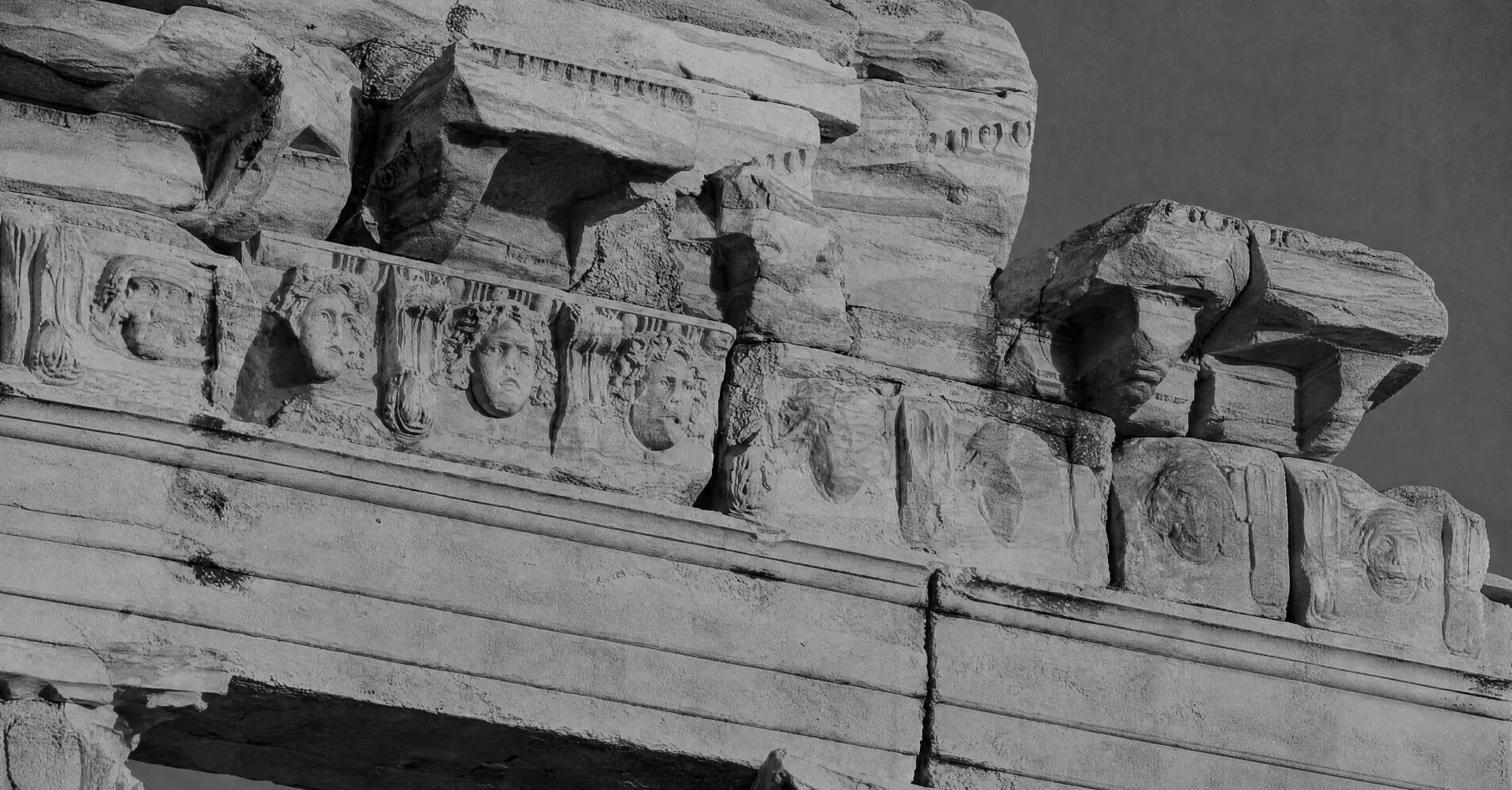 Ancient stone frieze detail